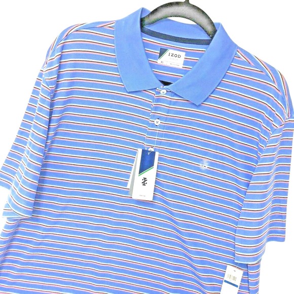 Izod Other - NWT Izod Mens Golf Polo Shirt Wicking Performance Stripes‎ Athleisure XL Active